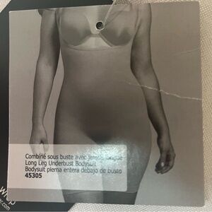 Shapewear Bodywrap Long Leg Underbust Slimming Undies & Bodysuit - Tan - 1X